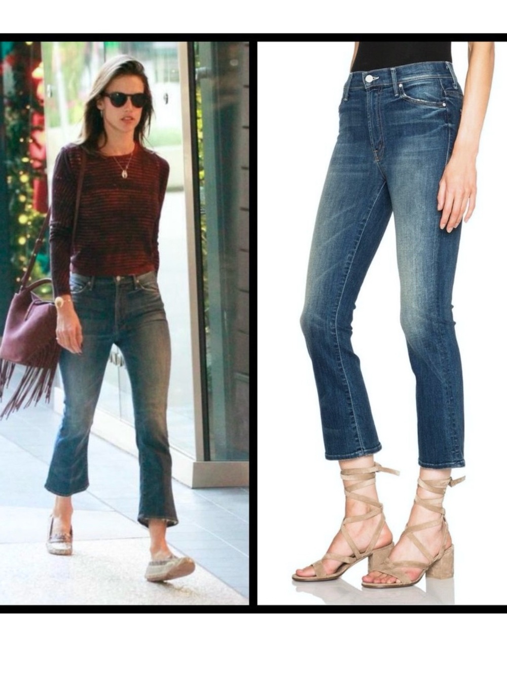 Mother Denim Jeans The Insider Crop Double Trouble Women’s Sz 30